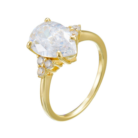 S925 Sliver Moissanite Rings for Women D VVS1 Pear Shape Diamond Engagement Wedding Fine Jewelry Gift - V.I.P Digital Presence
