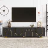 U-Can modern TV stand is suitable for TVs under 75 inches and comes with a storage cabinet top marble pattern and circular stand - V.I.P Digital Presence