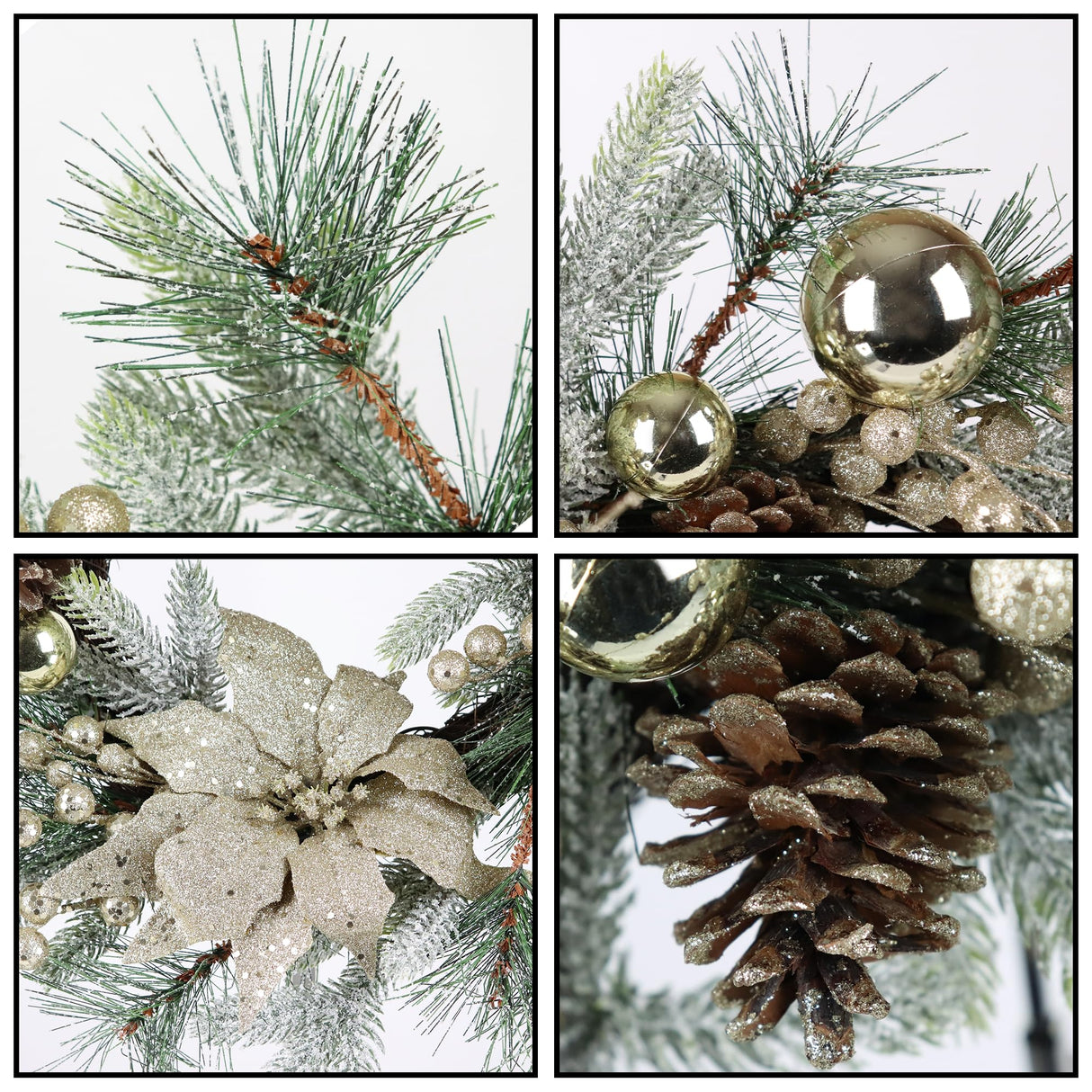 Christmas Wreath 20 Inch Christmas Door Decorations Wreath with Warm Lights - V.I.P Digital Presence