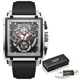 Lige New Men's Watch Square Multifunction Chronograph 30M Waterproof Watch - V.I.P Digital Presence