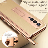 Samsung Fold3 phone case folding with pen slot pen pen pen plain leather protective case FOLD2 all inclusive anti fall suitable - V.I.P Digital Presence