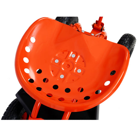 Garden cart rolling scooter, adjustable height with 4 wheels and extendable handle with 360 degree seat and tool tray (red) - V.I.P Digital Presence