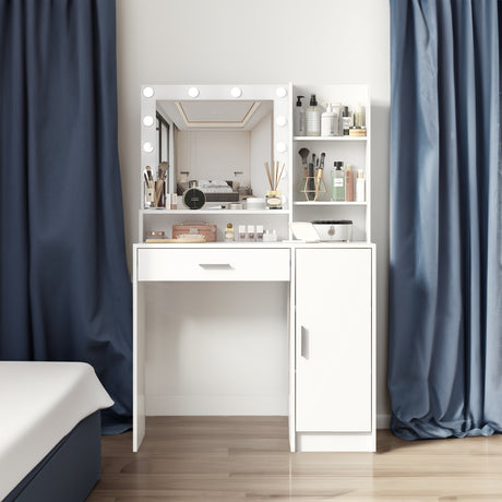 Makeup Vanity Desk with Mirror & Light - V.I.P Digital Presence