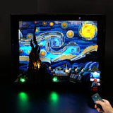 LP building block lighting suitable for 21333 Vincent van Gogh Starry Moon Night Sky Oil Painting LED remote control lighting - V.I.P Digital Presence