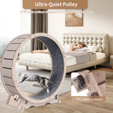 Cat Exercise Wheel for Indoor Cats, Cat Running Wheel with Carpeted Runway, 41" Natural Wood Color - V.I.P Digital Presence