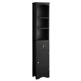 Tall Bathroom Cabinet, Freestanding Storage Cabinet with Drawer, MDF Board, Adjustable Shelf, Black - V.I.P Digital Presence
