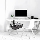 Mesh Desk Organizer with Clamp-on Swivel Pencil Drawer, having a hidden, sturdy C-Clamp mount system and easy installation. - V.I.P Digital Presence