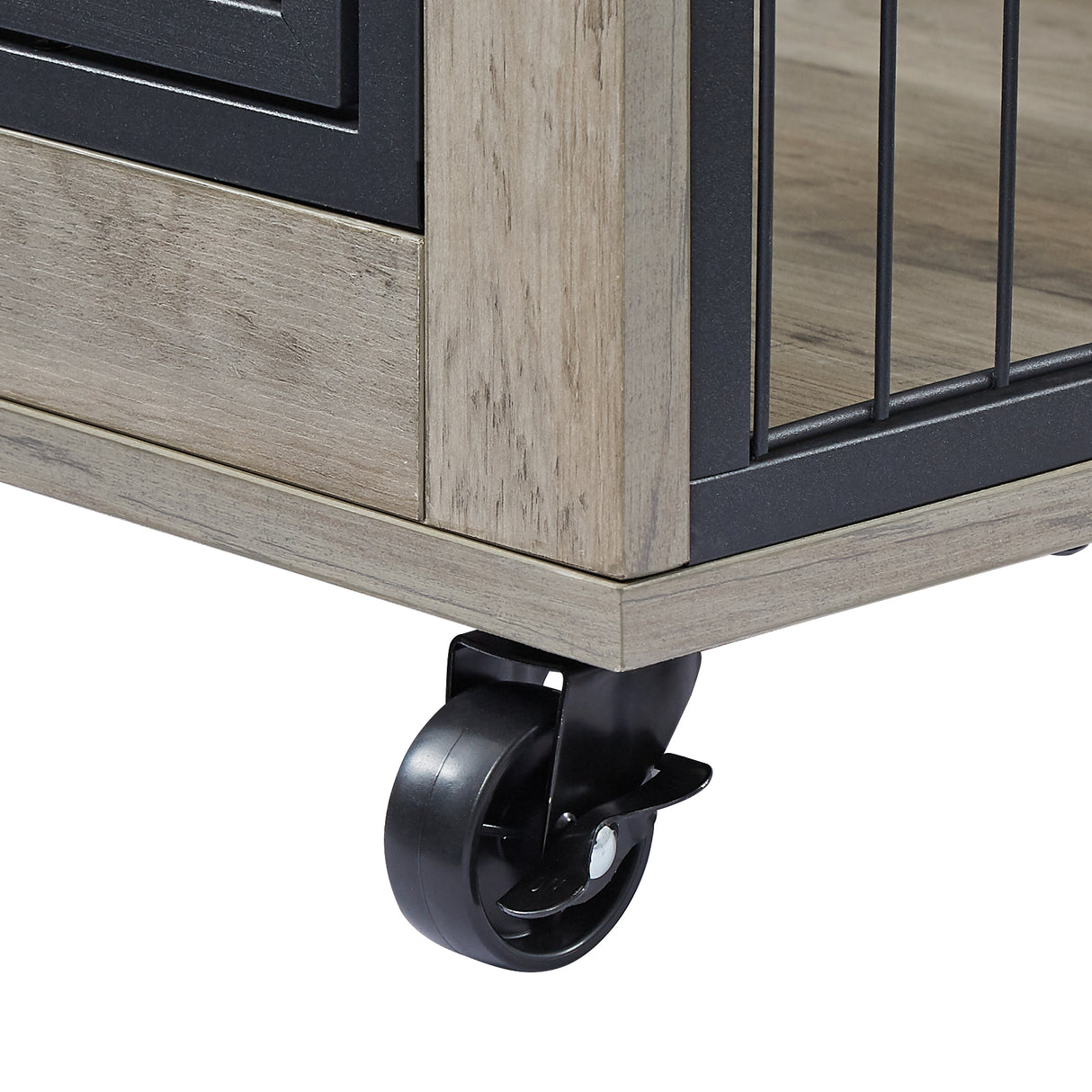 Furniture Dog Cage Crate with Double Doors on Casters. Grey, 31.50'' W x 22.05'' D x 24.8'' H. - V.I.P Digital Presence
