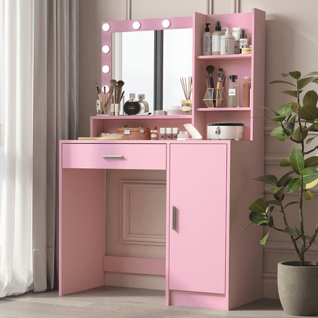 Makeup Vanity Desk with Mirror & Light - V.I.P Digital Presence