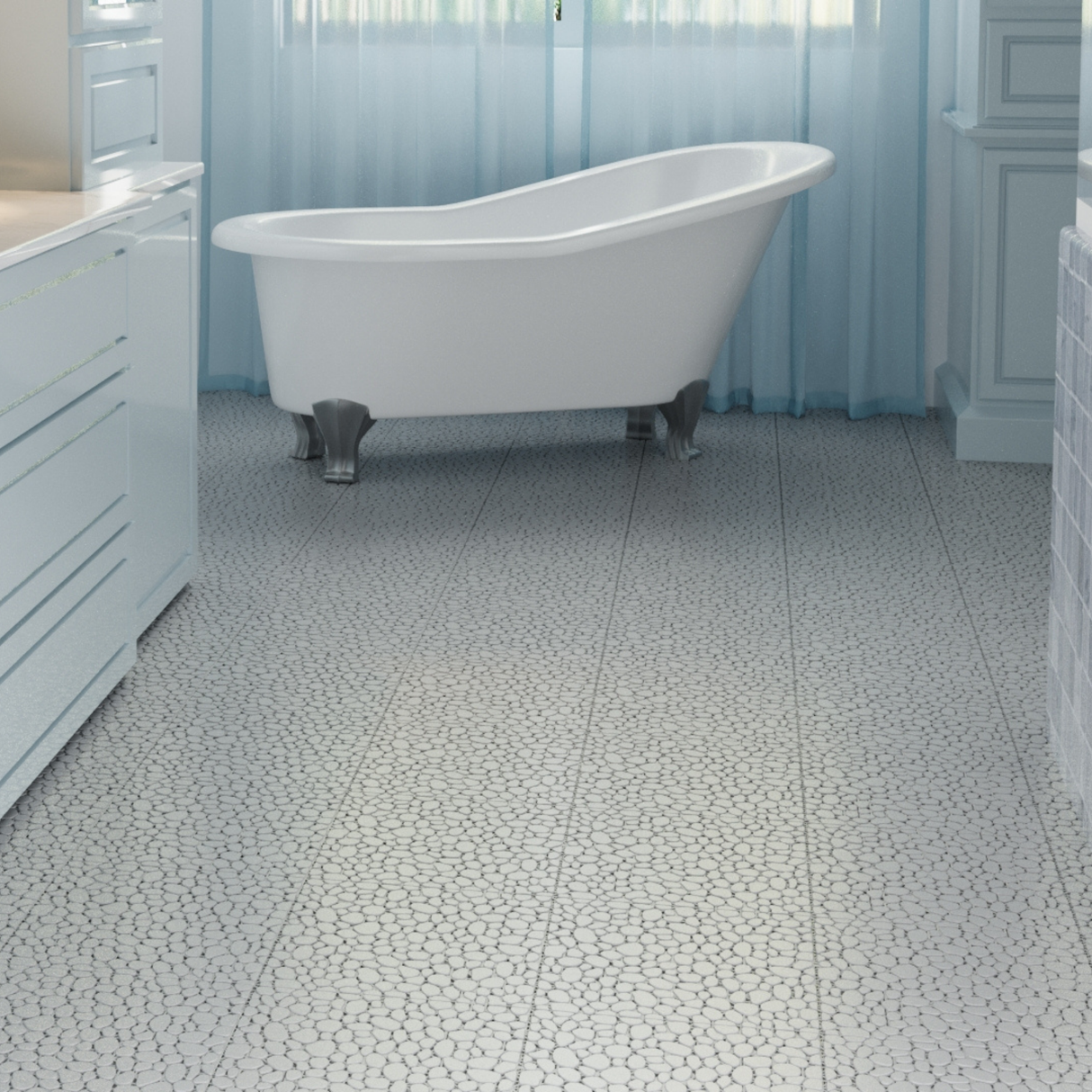 12 x 12 inch gray interlocking deck tiles, plastic waterproof pebble pattern, pack of 12 pieces - V.I.P Digital Presence