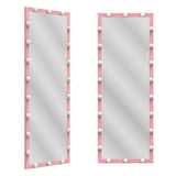62.6-inch x 23.3-inch pink Hollywood illuminated full body vanity mirror with 3 color modesstanding floor mirror touch control