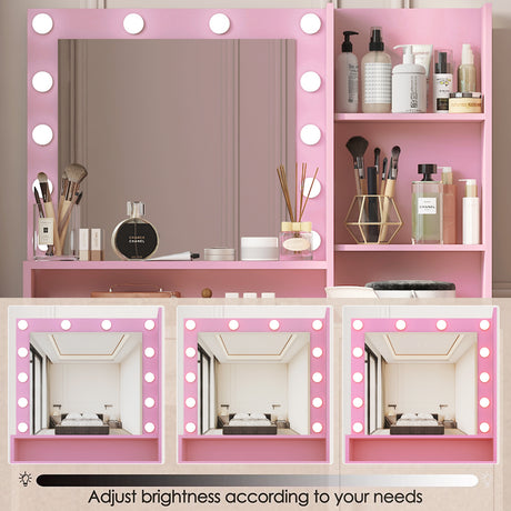 Makeup Vanity Desk with Mirror & Light - V.I.P Digital Presence
