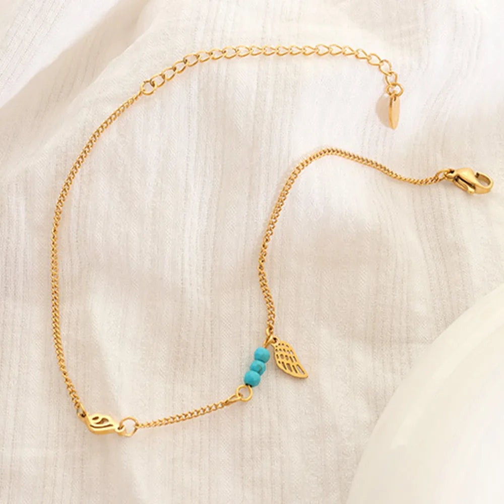 Titanium Steel Wing Shape Charm Anklet Bracelet - V.I.P Digital Presence