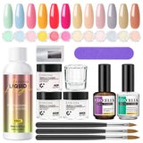 COSCELIA New 9 Color Crystal Color Powder 30Ml Crystal Liquid Desiccant Anastomosis Agent Set Nail Brush Full Set - V.I.P Digital Presence