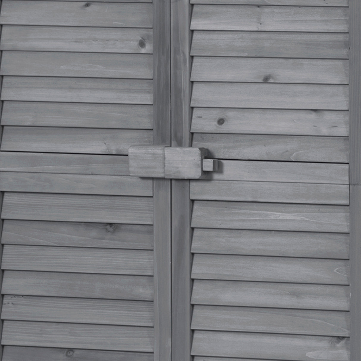 Wooden Garden Shed 3-tier Patio Storage Cabinet Outdoor Organizer Wooden Lockers with Fir Wood (Gray Wood Color -Shutter Design) - V.I.P Digital Presence