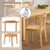 TOPMAX 65 "5-piece set with wheels, expandable dining table set, 17.7" pull-out side table and small dining chairs, natural