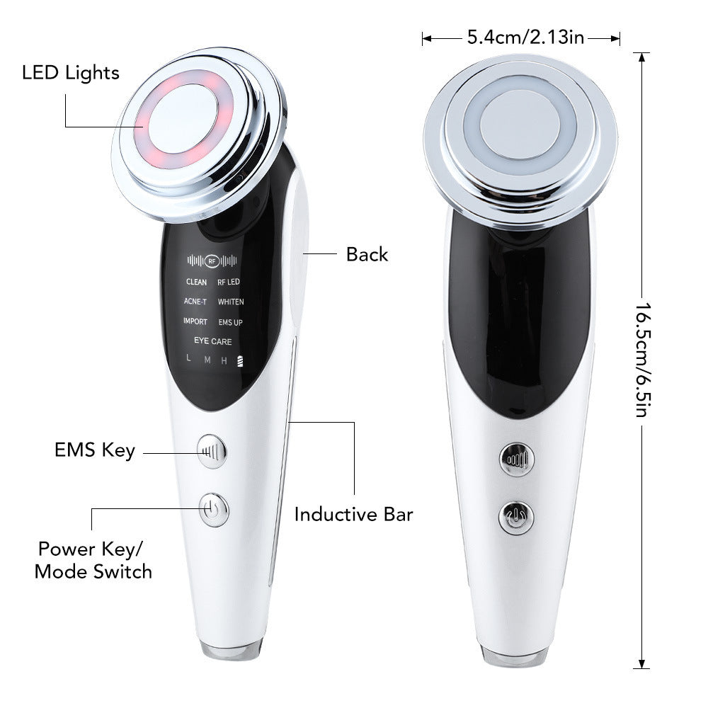 7-in-1 EMS Micro-Current Color Light Vibration LED Beauty Cleansing Import Instrument Face Lift Essence Import Instrument - V.I.P Digital Presence