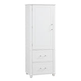 Tall bathroom storage cabinet with two drawers and adjustable shelves for independent storage - V.I.P Digital Presence