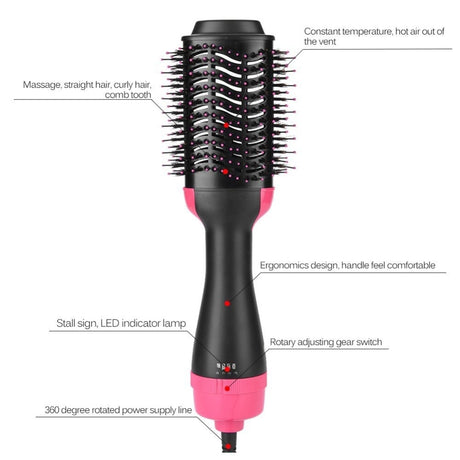 Multifunctional 2 in 1 Hair Dryer Volumizer Rotating Hot Hair Brush - V.I.P Digital Presence