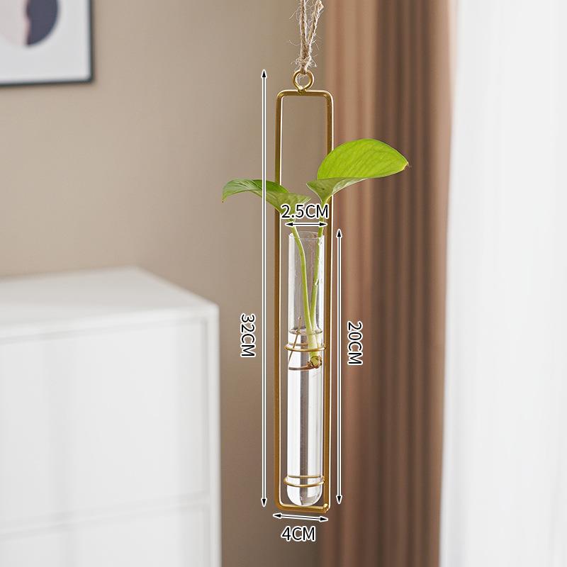 Scandinavian-Style Glass Hydroponic Vase for Living Room with Creative Hanging Door Decor and Wall Ivy Plant Water Cultivation Transparent Pot - V.I.P Digital Presence