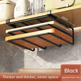 Under - Cupboard Hanging Organizer: Hooks for Paper Towels, Rags, Plus Shelf for Cutting Boards & Pot Covers - V.I.P Digital Presence