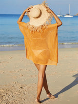 Openwork Flower V-Neck Short Sleeve Cover Up - V.I.P Digital Presence