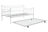 Metal double bed with ear shaft/sturdy/noise reduction/flexible ear shaft/retro style/no need for spring box (LIGHT GREY)