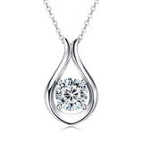 2 Carat Moissanite 925 Sterling Silver Pendant Necklace - V.I.P Digital Presence