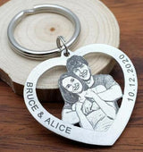 Family commemorative pet dog hang tag photo keychain couple photo titanium steel DIY necklace pendant customized - V.I.P Digital Presence