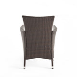 Clementine Outdoor Multibrown PE Wicker Dining Chairs (Set of 2) - V.I.P Digital Presence