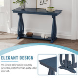 48-Inch Rustic Vintage Console Table --- Farmhouse Style Entryway Table with Open Shelf and Sturdy Construction (Navy) - V.I.P Digital Presence