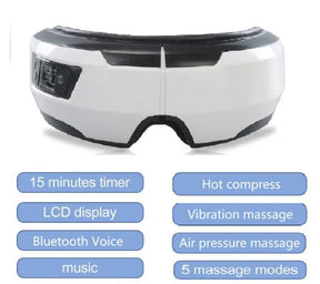 Eye Massager Vibration Therapy Air Pressure Heating Massage Relax Health Care Fatigue Stress Bluetooth Music Improve Vision - V.I.P Digital Presence