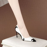 Red and green dragonfly pointed slender heel banquet women's shoes color blocked single shoes for women - V.I.P Digital Presence