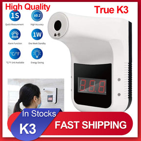 K3 Non-contact Infrared Thermometer Digital Forehead Hand Temperature Sensor Laser Gun With Fever Alarm Wall Mounted - V.I.P Digital Presence