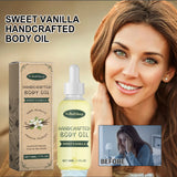 Aceite corporal artesanal de vainilla dulce, repara la barrera cutánea y alivia la sequedad, el picor y el enrojecimiento. Aceite esencial hidratante y humectante.