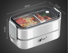 Microwaveable portable double-layer 304 stainless steel compartment insulation lunch box - V.I.P Digital Presence