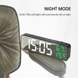 9-Inch Digital Wall Clock: Temp/Humid, Night Mode, Snooze, 12/24H, USB Plug-in LED Alarm Clock - V.I.P Digital Presence