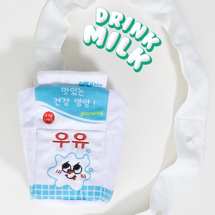 Milk Box Food Hiding Scented Plush Toy for Dogs with Sound Slow Feeding Intelligent Design - V.I.P Digital Presence