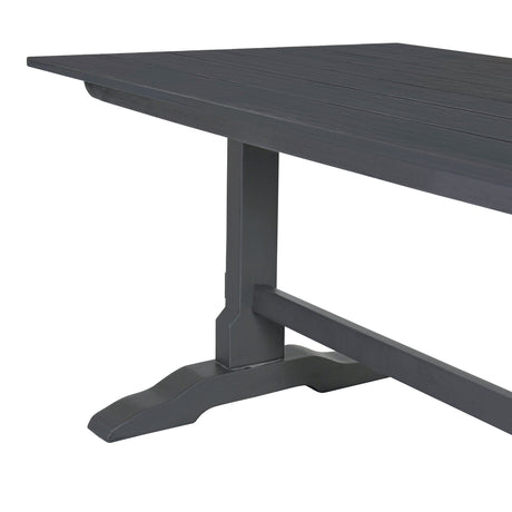 TREXM 3-piece retro cutlery set, rectangular stand table, and 2 wooden stools for 4 people (gray) - V.I.P Digital Presence