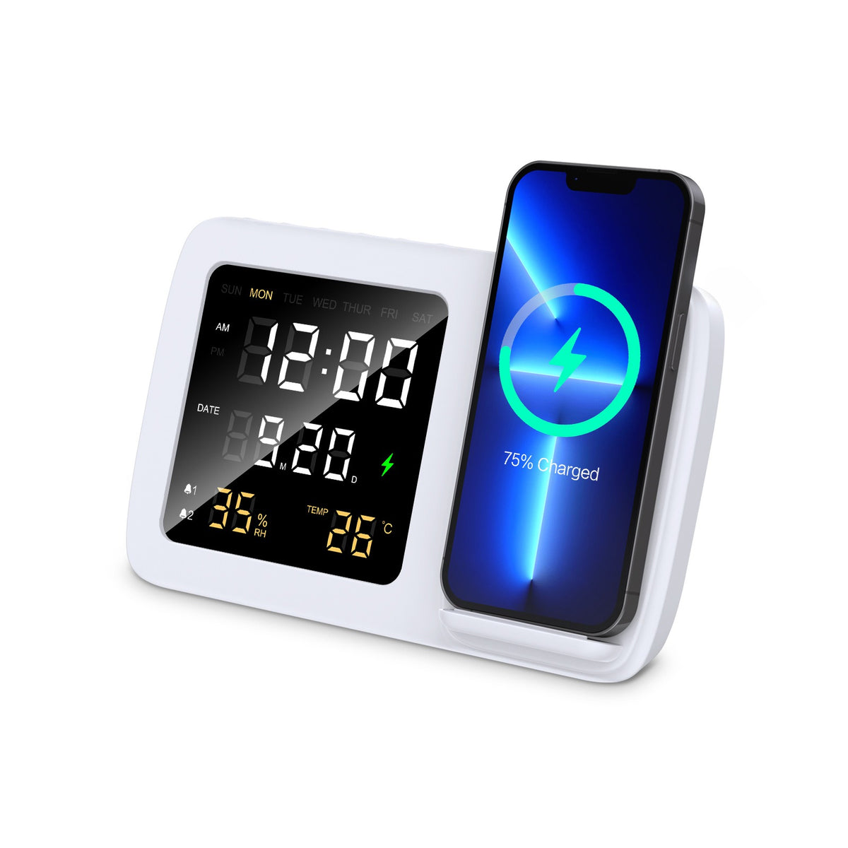 Digital clock wireless charging 15W intelligent three in one alarm clock wireless charging calendar desktop charging - V.I.P Digital Presence