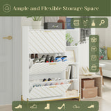 Shoe Cabinet with 3 Flip Drawers & Open Shelves, Modern Entryway Shoe Storage Cabinet Slim, Narrow Hidden Shoe Rack for Heels - V.I.P Digital Presence