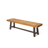 Outdoor Carlisle Benches, Sandblasted Brown + Rustic Metal (Set of 2) - V.I.P Digital Presence
