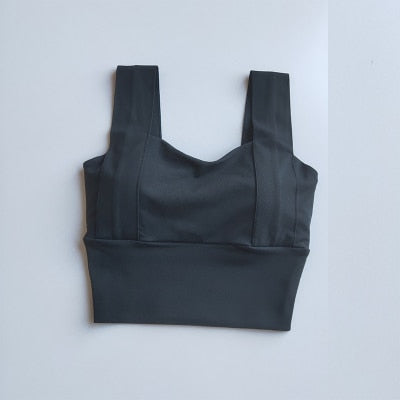 Yoga Bra Women Shockproof Sports Bra  Running Workout Gym Top Gathering Widened Shoulder Belt Bra Short Vest Tops - V.I.P Digital Presence