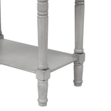 TREXM Narrow Console Desk, Thin Sofa Table with Three Storage Drawers and Living Room Bottom Shelves (Grey Washed) - V.I.P Digital Presence