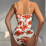 Strap print one-piece summer sexy jumpsuit interior - V.I.P Digital Presence