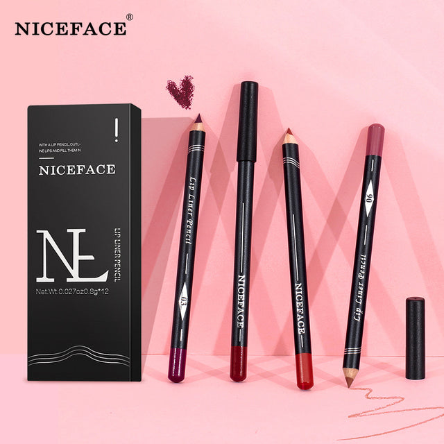 NICEFACE 12 Color Lip Liner Nude Color Modification Is Not Easy To Fade Lip Liner Matte Velvet Lipstick Lip Pencil - V.I.P Digital Presence