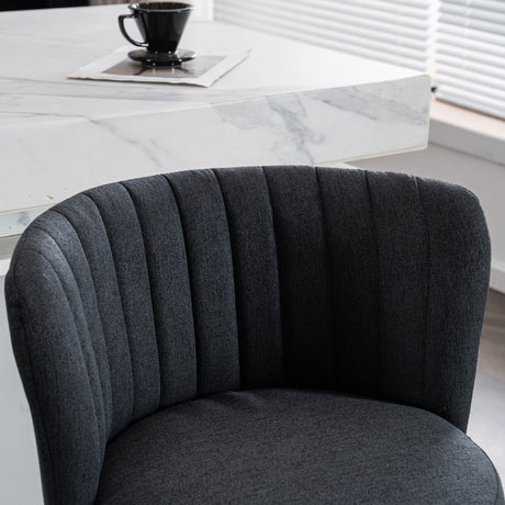 A set of 2 gray rotating bar stools - high backrest, adjustable, with elegant metal backrest decoration - V.I.P Digital Presence