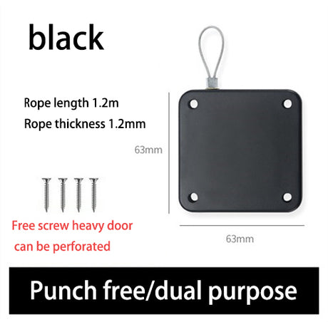 Punch Free Door Closer Household Simple Buffered Door Closer Pull Rope Closed Sliding Door Mute Automatic Door Closer - V.I.P Digital Presence
