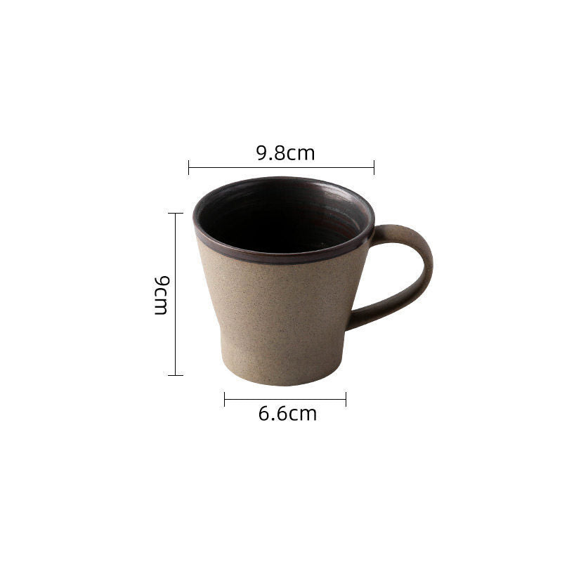 Coarse pottery coffee cup and plate set creative handmade retro coffee cup artistic cup plate milk cup - V.I.P Digital Presence