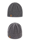 European and American retro style diamond grid coarse needle knitted hat for men and women, fashionable autumn and winter knitted hat - V.I.P Digital Presence